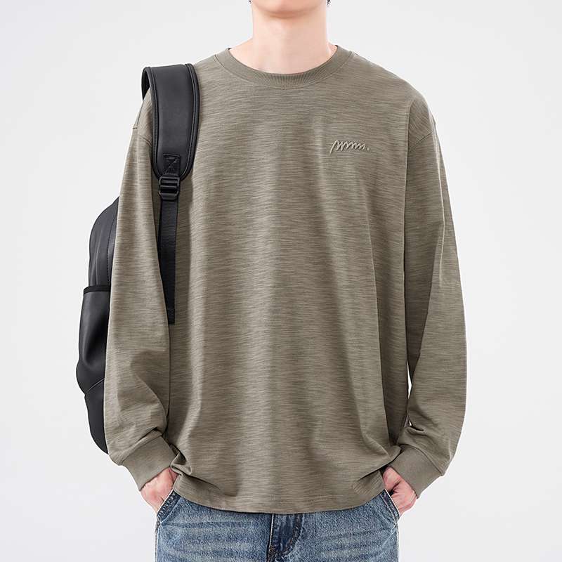 シンプル上質ロングスリーブカットソー シンプルファッション
