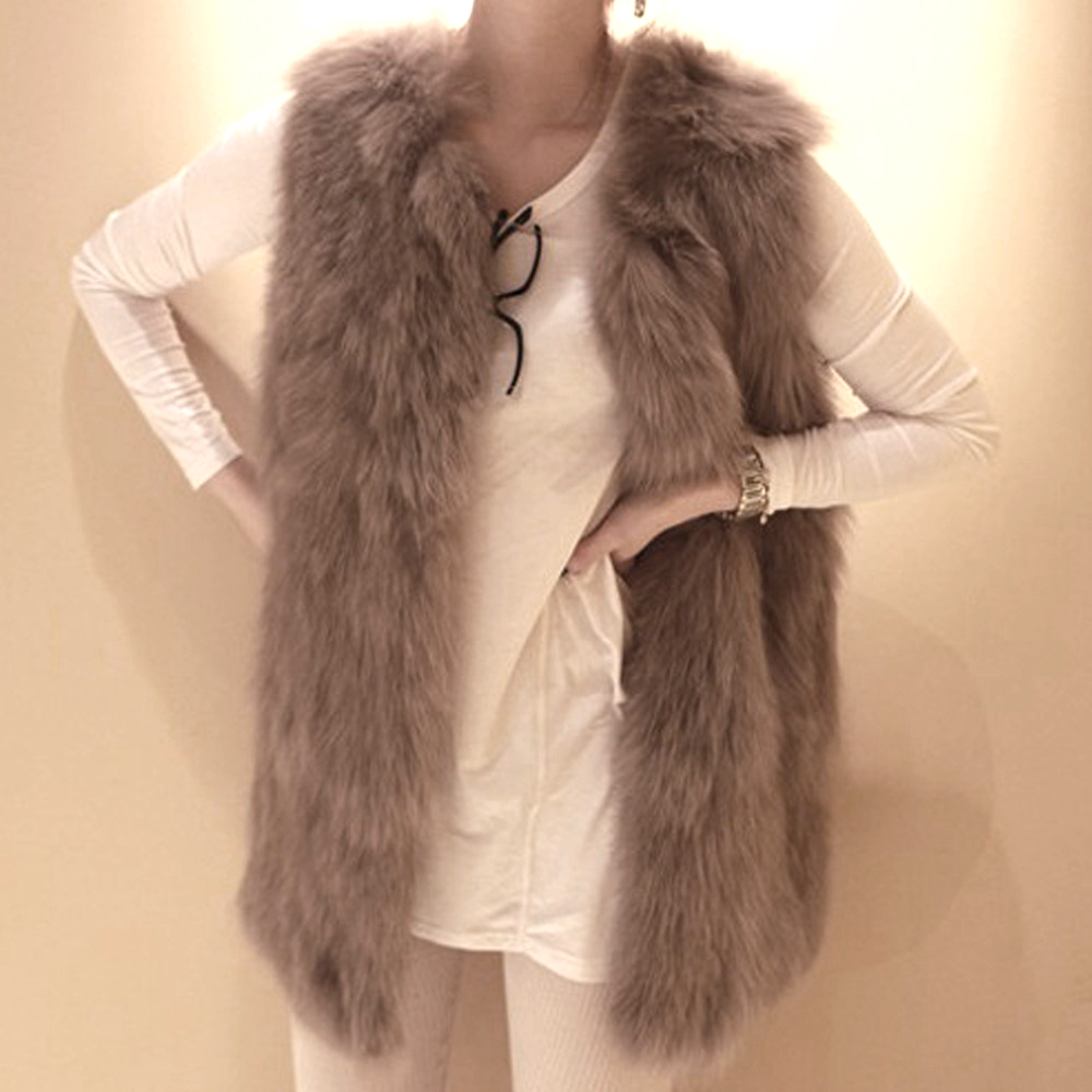 シンプルファッション ふわふわ毛皮ベスト レディース 前開きジレ