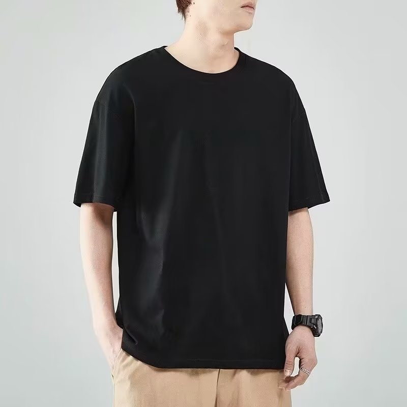 シンプルファッション シンプル五分袖オーバーサイズTシャツ