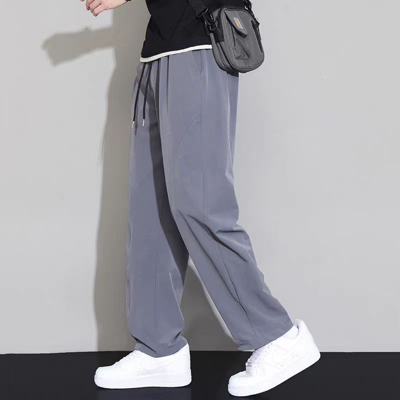 シンプルファッション 薄手ストレートワイドパンツ