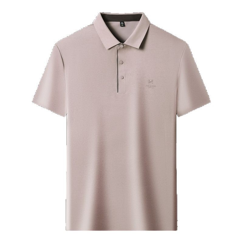 シンプルファッション シルキータッチ無縫製ポロシャツ
