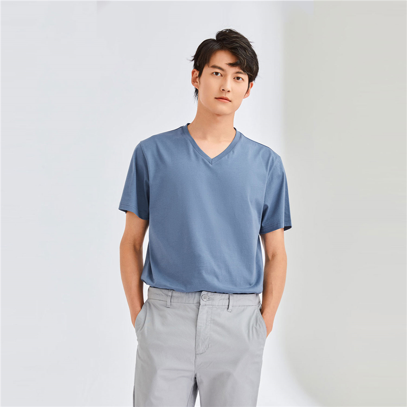 シンプルファッション 純綿素材シンプル丸首半袖Tシャツ