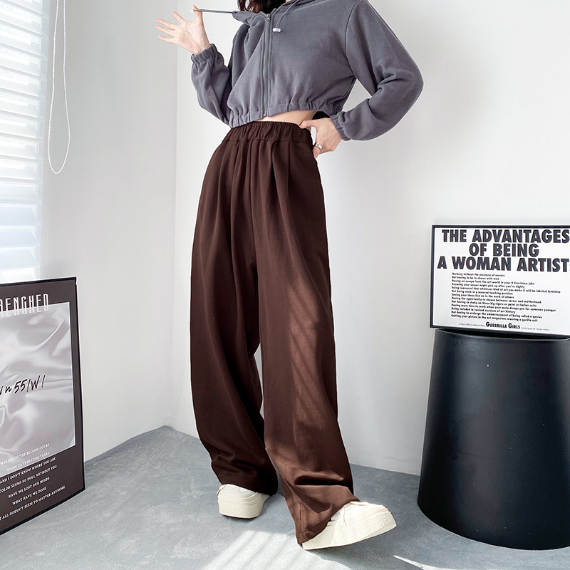 シンプルファッション ゆったりシルエット ワイドパンツ