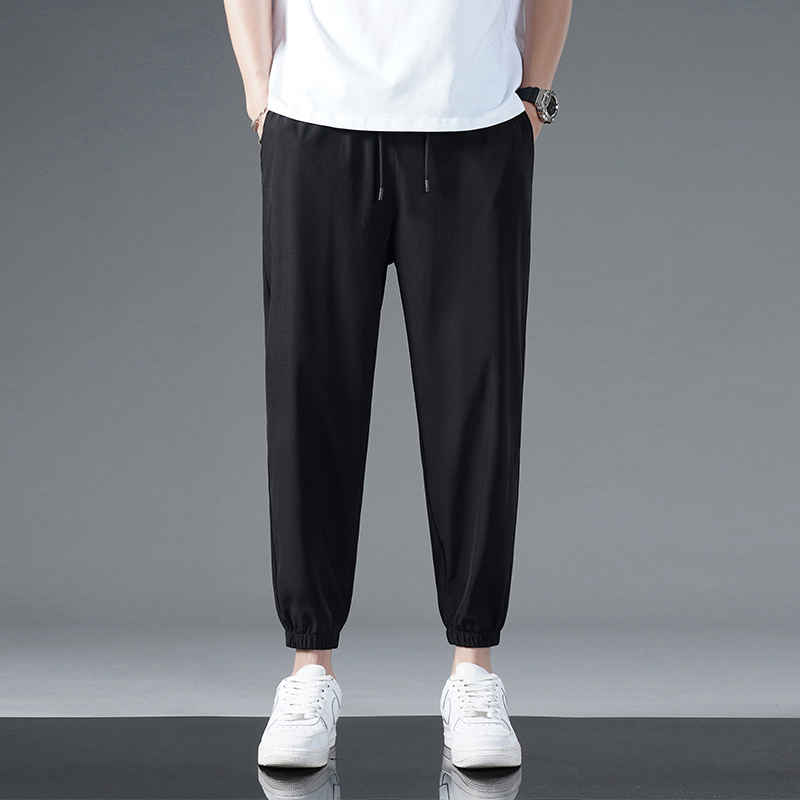 シンプルファッション シルキータッチ速乾ストレートパンツ