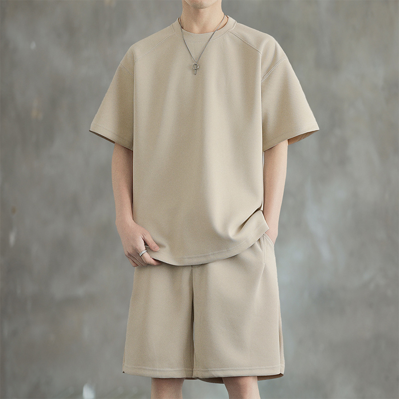 シンプルファッション シンプル上質感セットアップ 半袖ショートパンツ