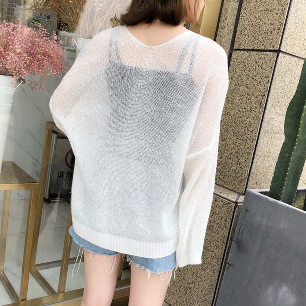 シンプルファッション 薄手ニットカーディガン 前開き 夏 羽織り