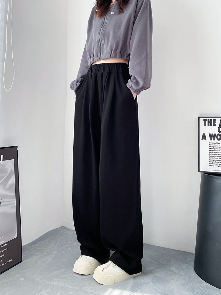 シンプルファッション ゆったりシルエット ワイドパンツ