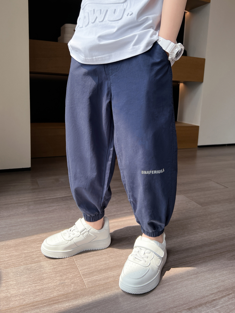 シンプルファッション 子供用薄手クロップドパンツ