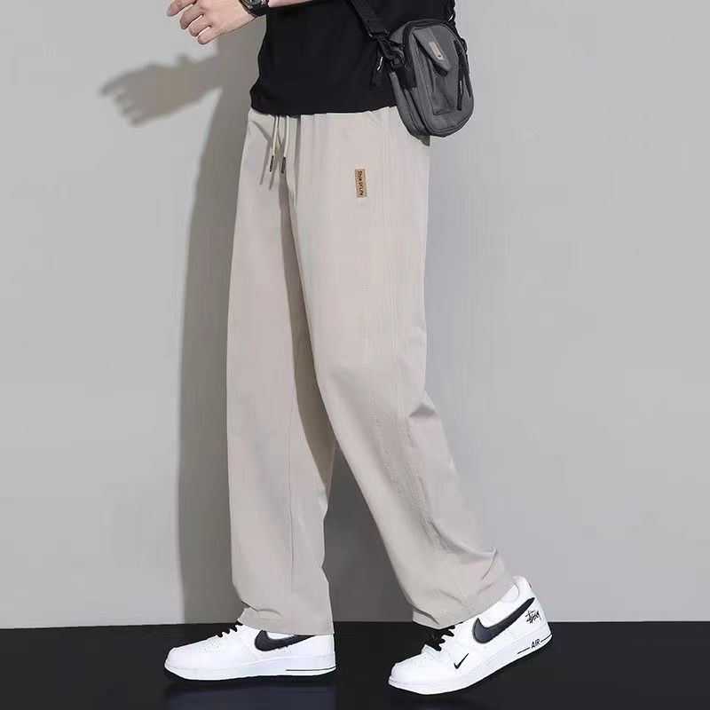 シンプルファッション 薄手ストレートワイドパンツ