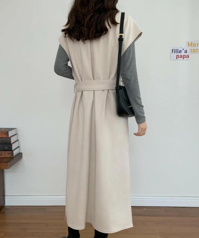 シンプルコーデ 秋冬新作 無地ロングコート 厚手マント レディース