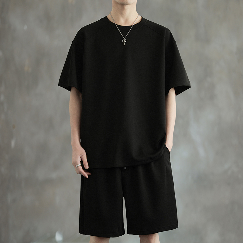 シンプルファッション シンプル上質感セットアップ 半袖ショートパンツ