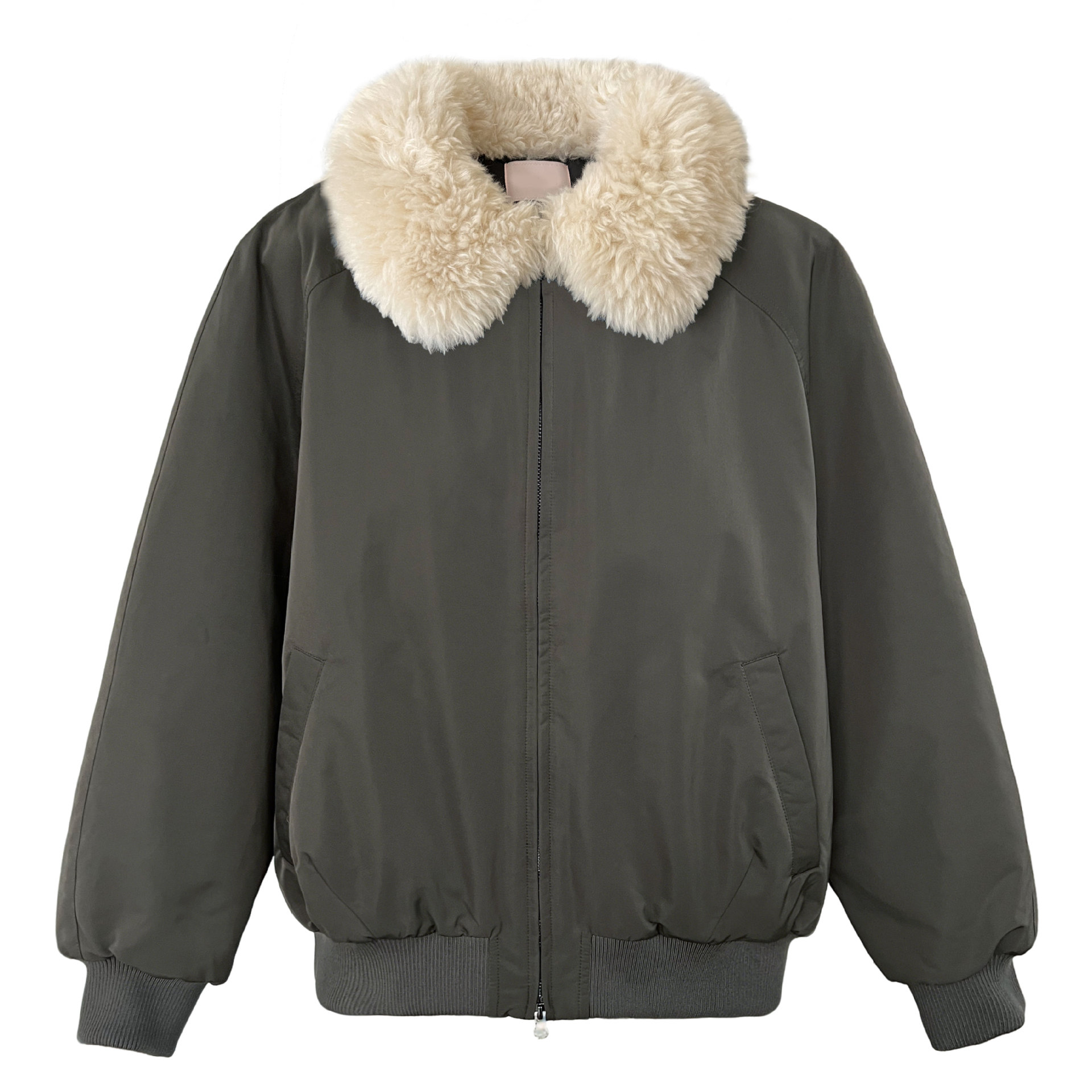 シンプルファッション ファー襟ボリュームジャケット レディース 韓国風 アウター