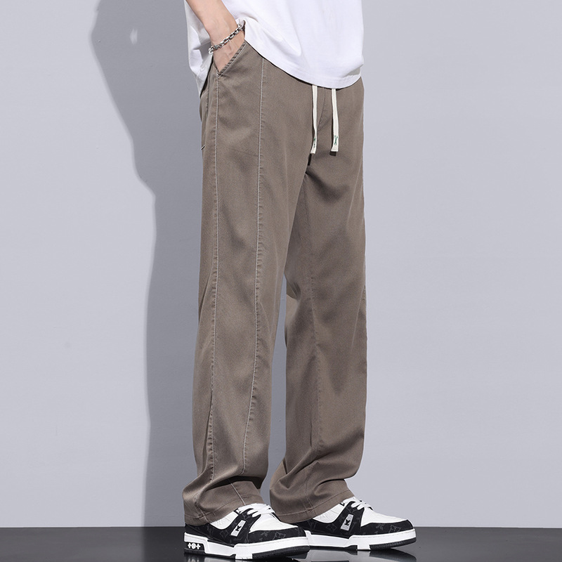 シンプルファッション リラックスフィットストレートパンツ