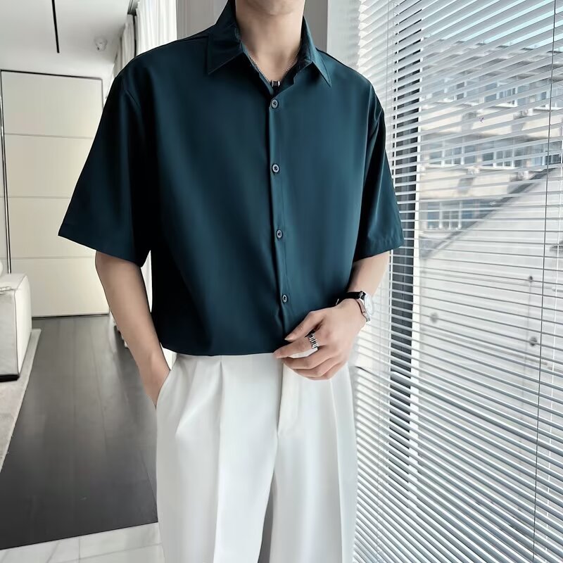 シンプルファッション シンプル半袖シャツ 上品ポロシャツ
