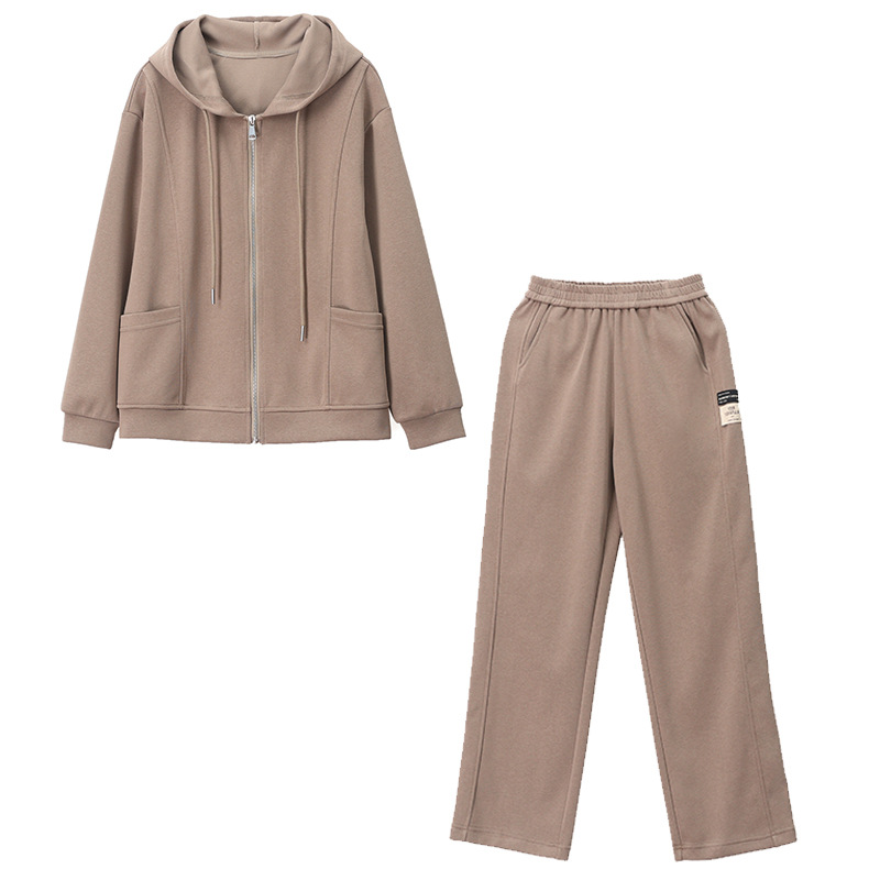 シンプルファッション シンプル上品パーカー上下セット