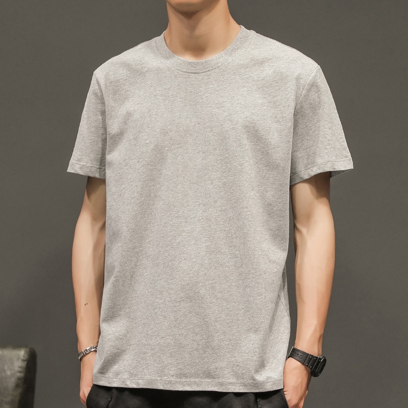 シンプルファッション ゆったり着れるVネック純綿Tシャツ