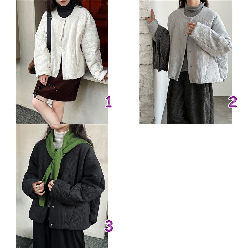 シンプルファッション リブ編みキルティングジャケット