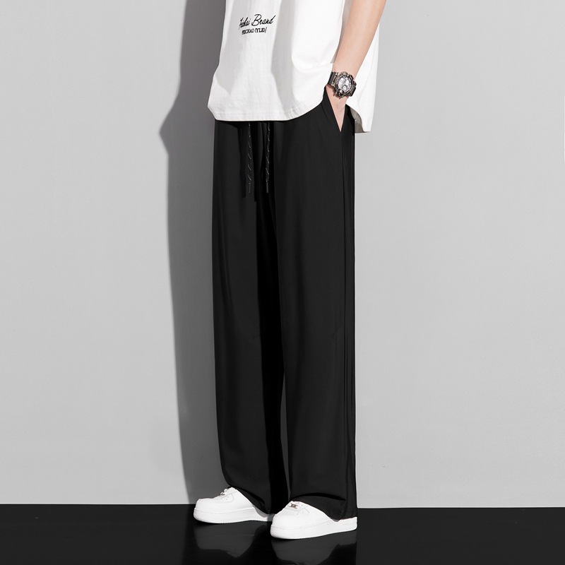 シンプルファッション 冷感ストレートシルキーパンツ