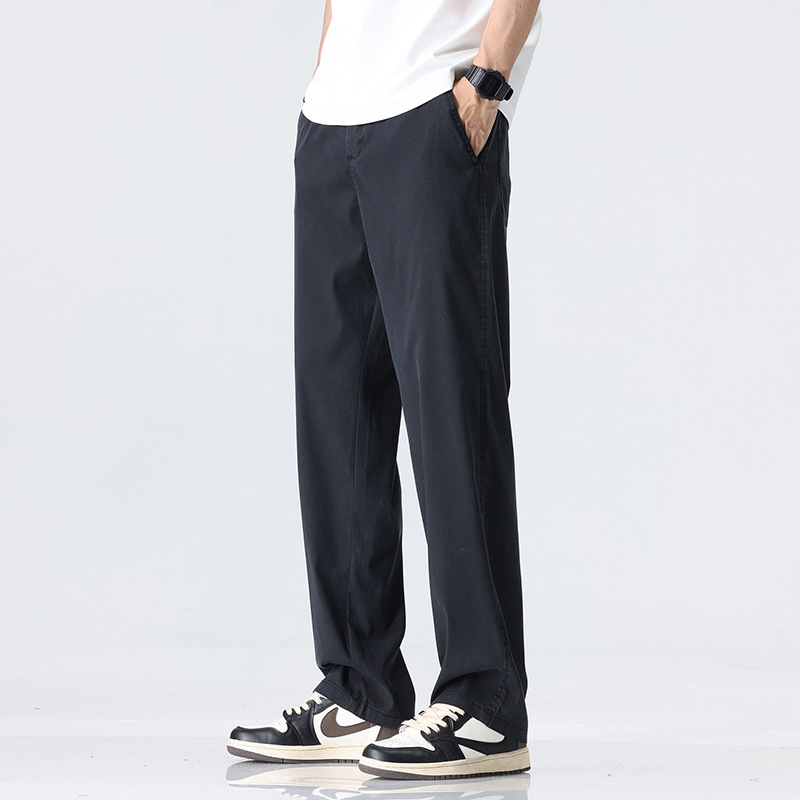シンプルファッション 薄手ストレート幅広パンツ