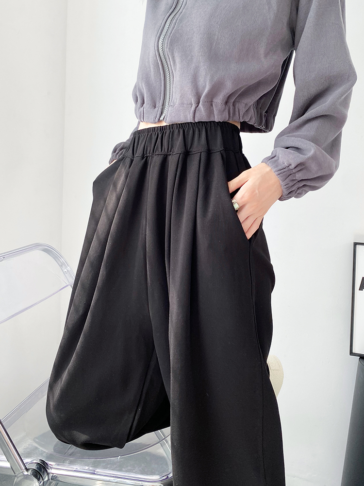 シンプルファッション ゆったりシルエット ワイドパンツ