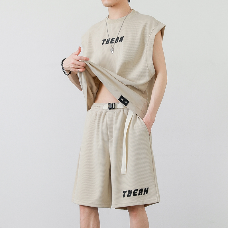 シンプルファッション シンプルノースリーブセットアップ