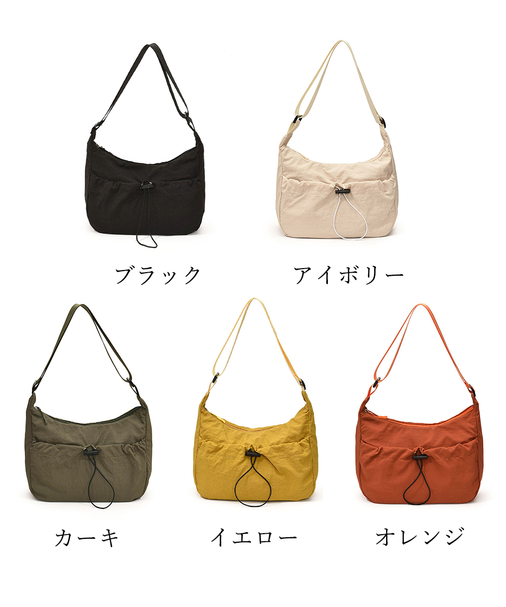 シンプルファッション ナイロン軽量ショルダーバッグ無地