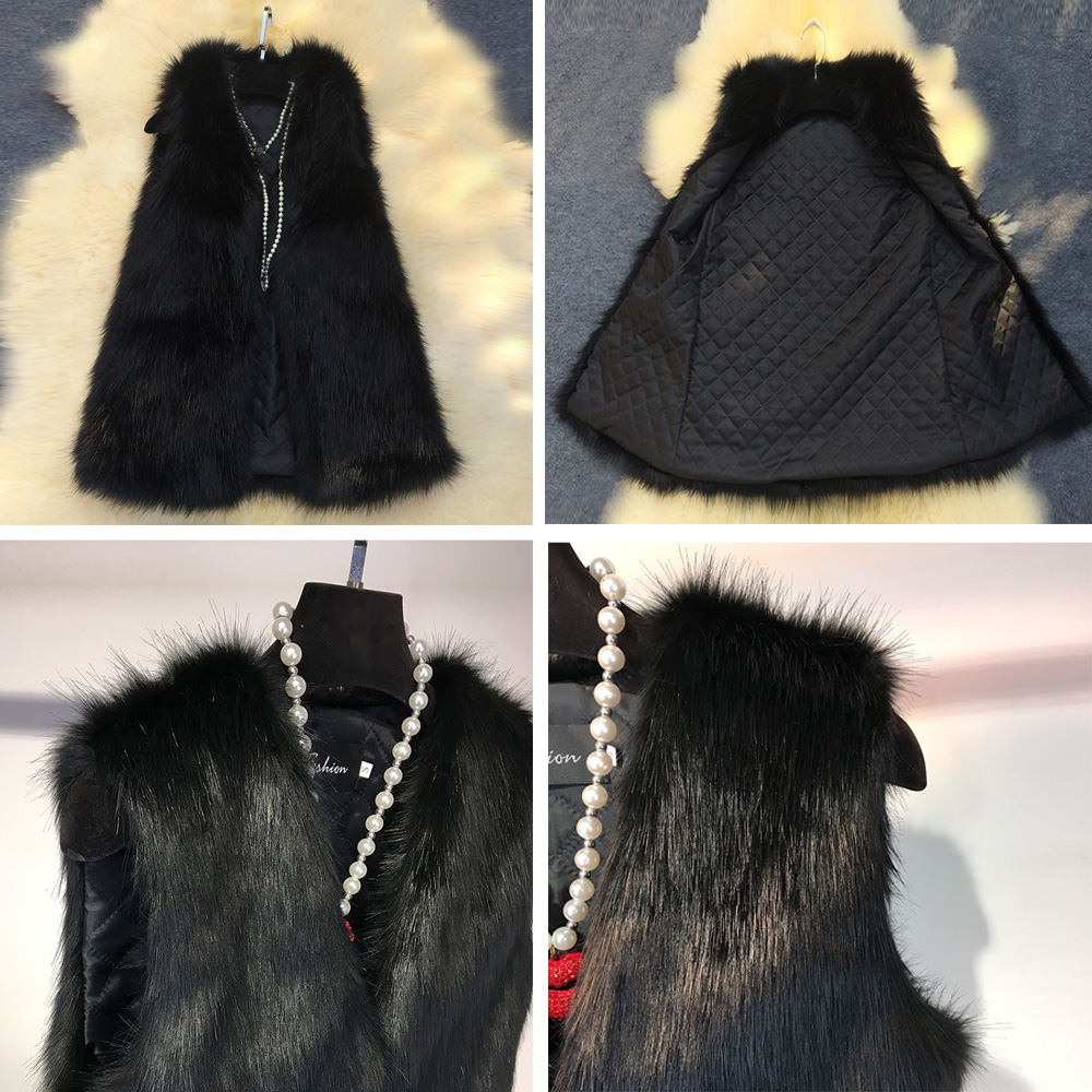 シンプルファッション ふわふわ毛皮ベスト レディース 前開きジレ