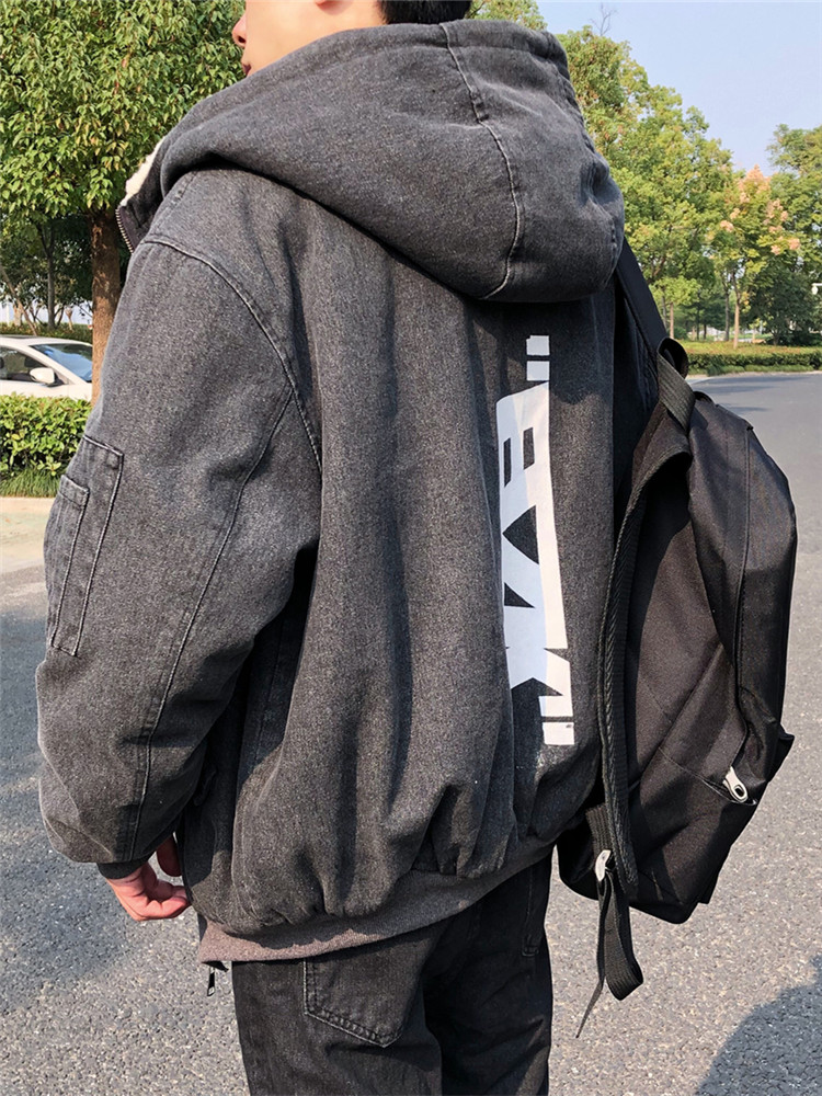 デニムジャケット フード付きボアデニムジャケット
