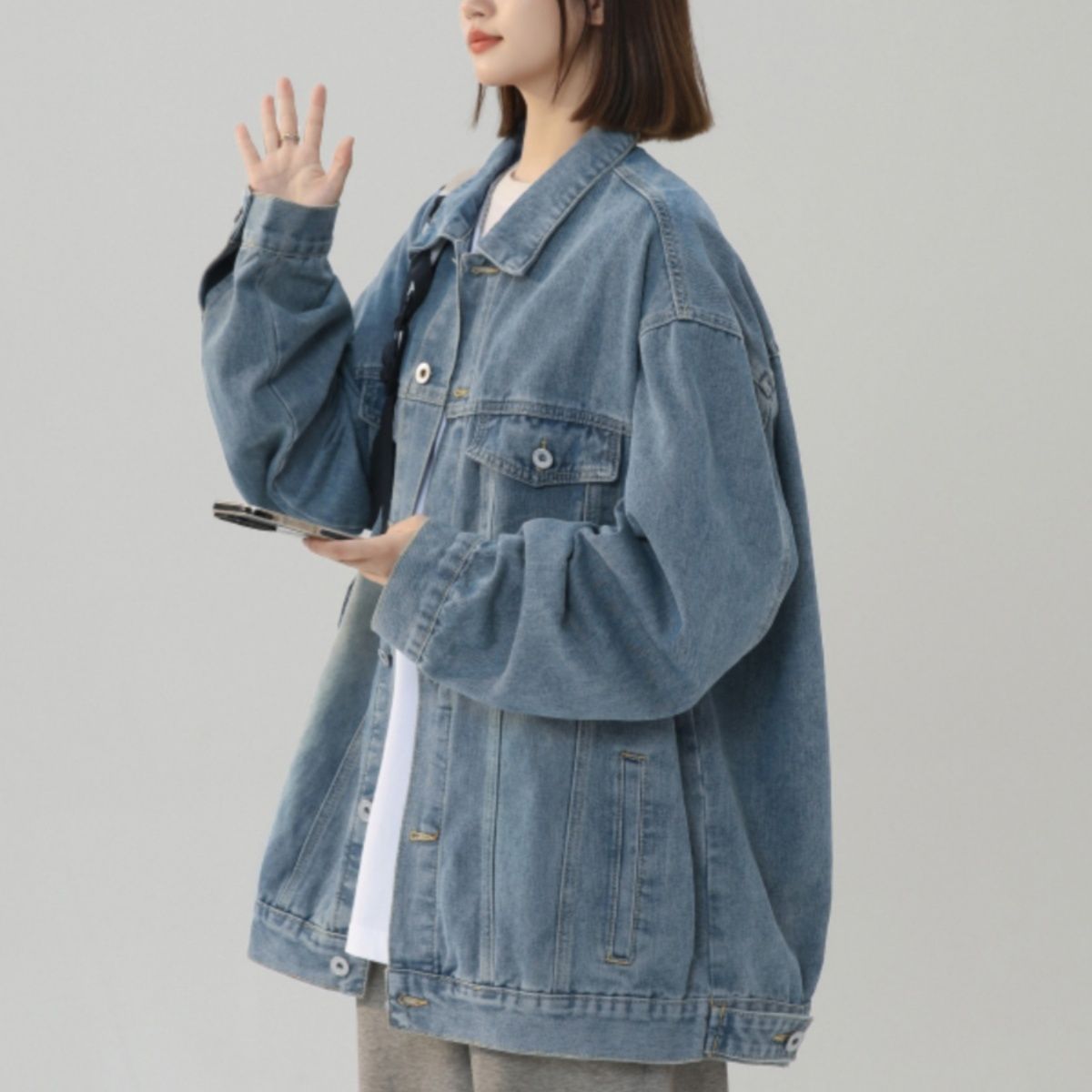 デニムジャケット ゆったりシルエット オーバーサイズデニムジャケット