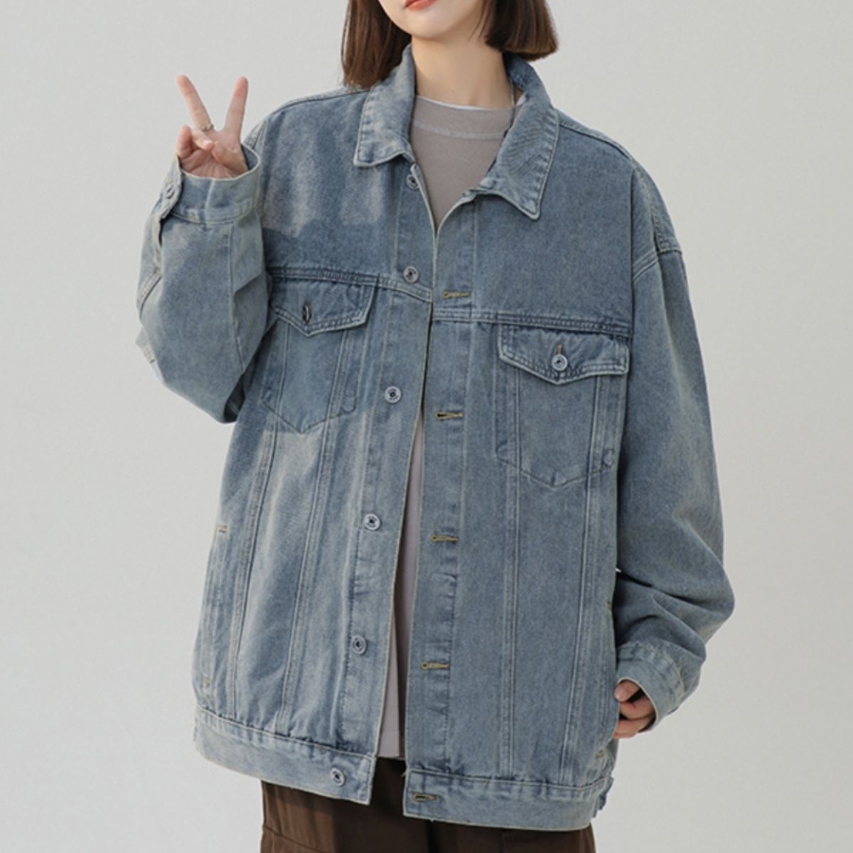 デニムジャケット ゆったりシルエット オーバーサイズデニムジャケット