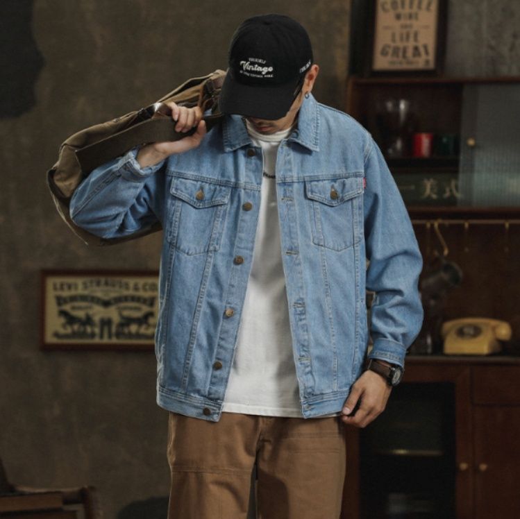 デニムジャケット ゆったりシルエット定番メンズデニムジャケット