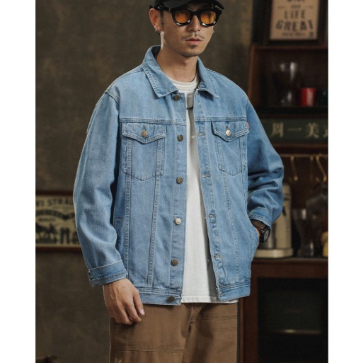 デニムジャケット ゆったりシルエット定番メンズデニムジャケット