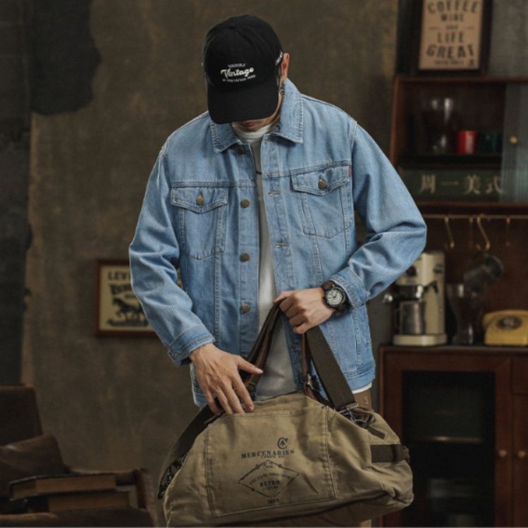 デニムジャケット ゆったりシルエット定番メンズデニムジャケット