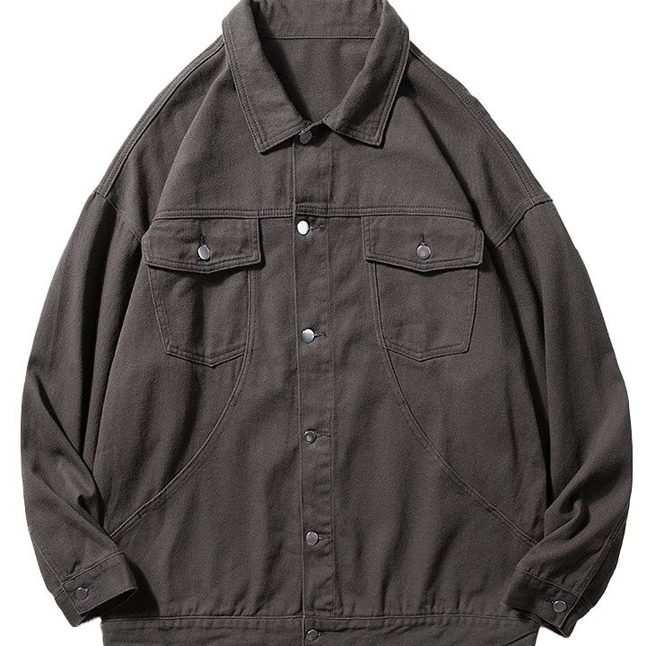 デニムジャケットオーバーサイズ ゆったり着こなせる胸ポケット付きデニムジャケット