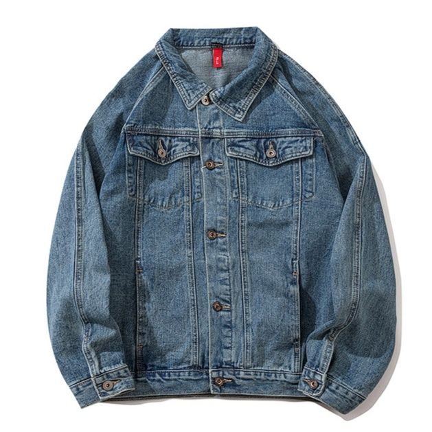 デニムジャケットメンズ ヴィンテージ加工ゆったりシルエットデニムジャケット