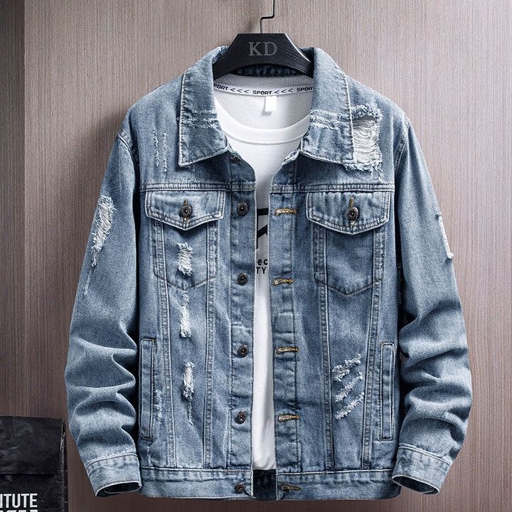 デニムジャケットメンズ ダメージ加工クラッシュデニムジャケット