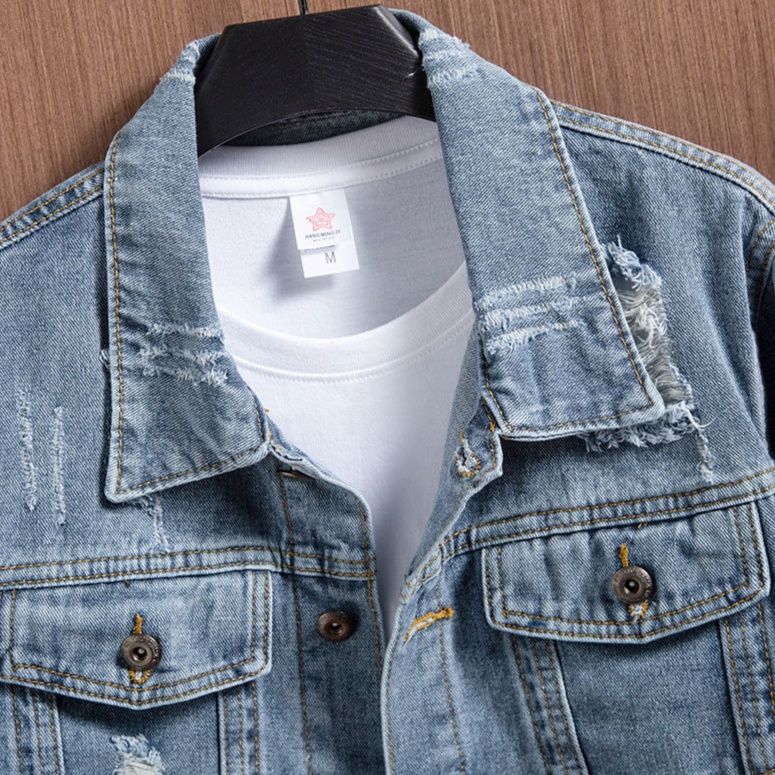 デニムジャケットメンズ ダメージ加工クラッシュデニムジャケット