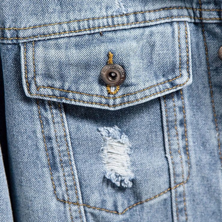 デニムジャケットメンズ ダメージ加工クラッシュデニムジャケット