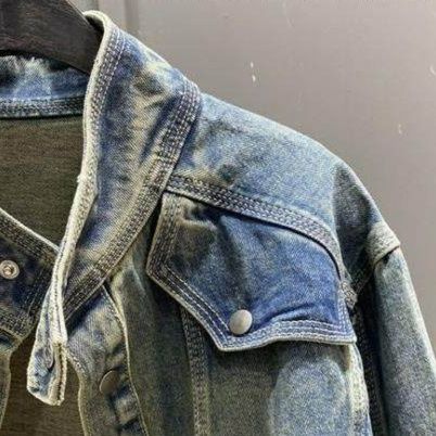 デニムジャケットレディース ヴィンテージ風ショート丈デニムジャケット