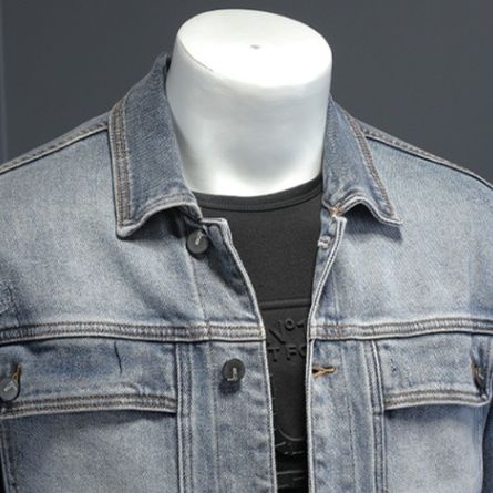 ヴィンテージ加工マルチポケットメンズデニムジャケット