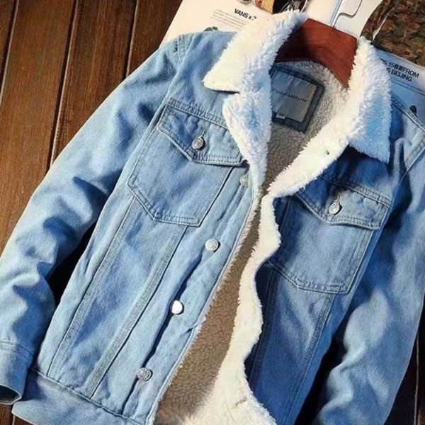  裏ボア付き暖かデニムジャケット