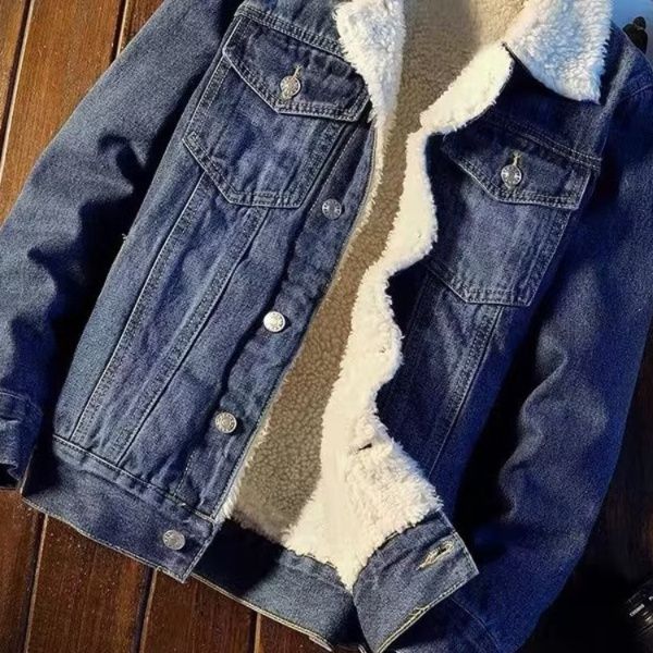  裏ボア付き暖かデニムジャケット