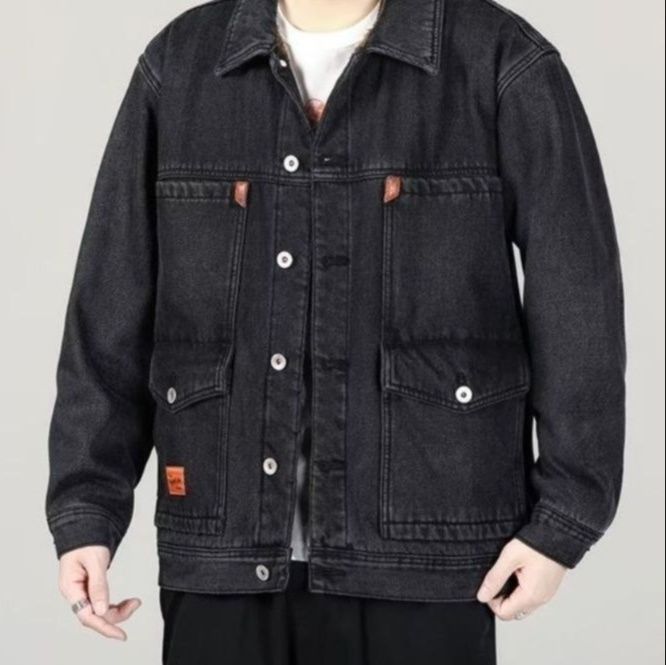  ゆったりシルエット裏地ボア付きデニムジャケット