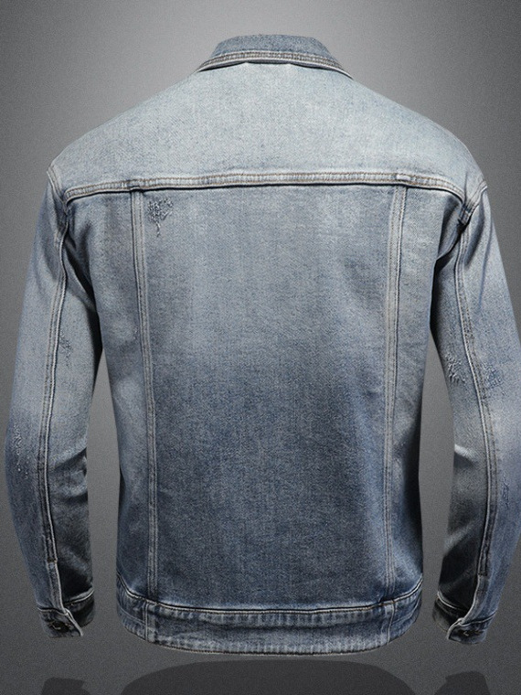 ヴィンテージ加工マルチポケットメンズデニムジャケット