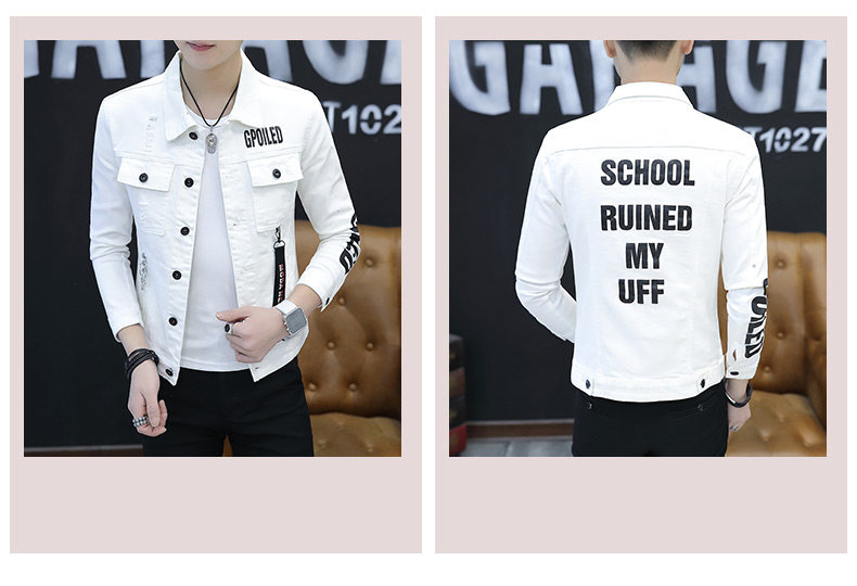 デニムジャケット スリムフィット胸ポケット付きデニムジャケット