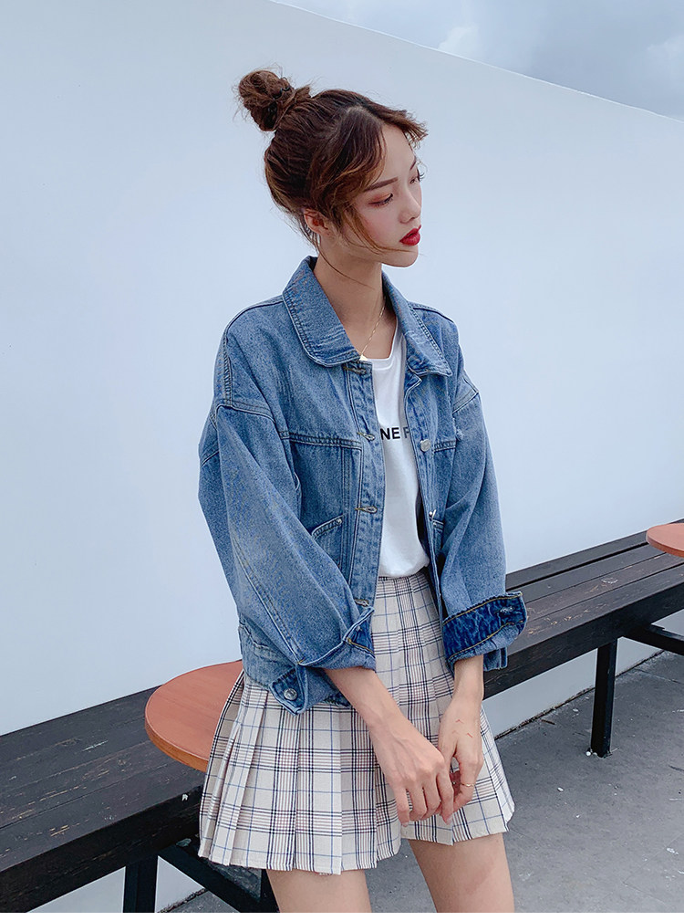 デニムジャケットレディース ゆったりシルエット切替デザインデニムジャケット