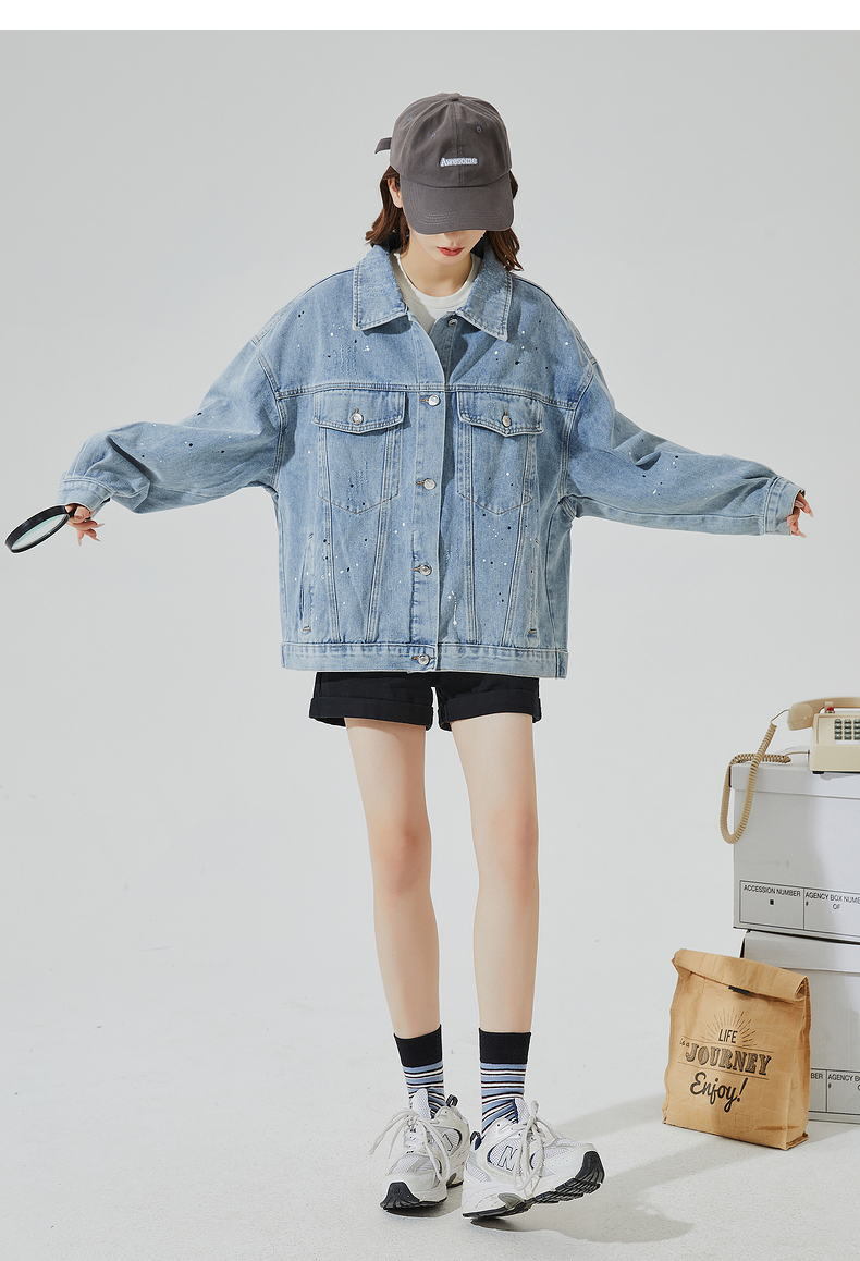 デニムジャケット ゆったりオーバーサイズ加工デニムジャケット