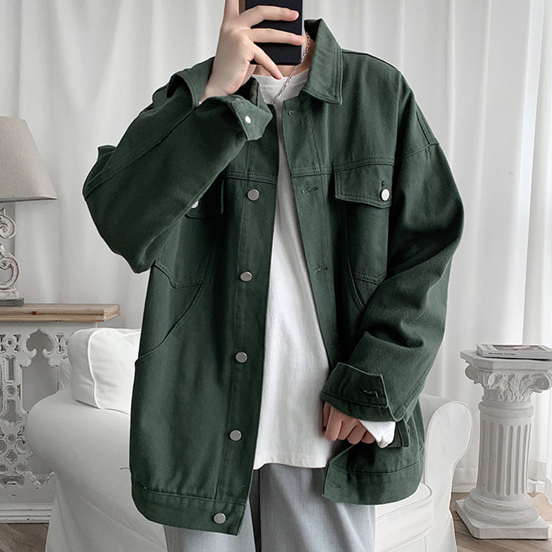 デニムジャケットオーバーサイズ ゆったり着こなせる胸ポケット付きデニムジャケット