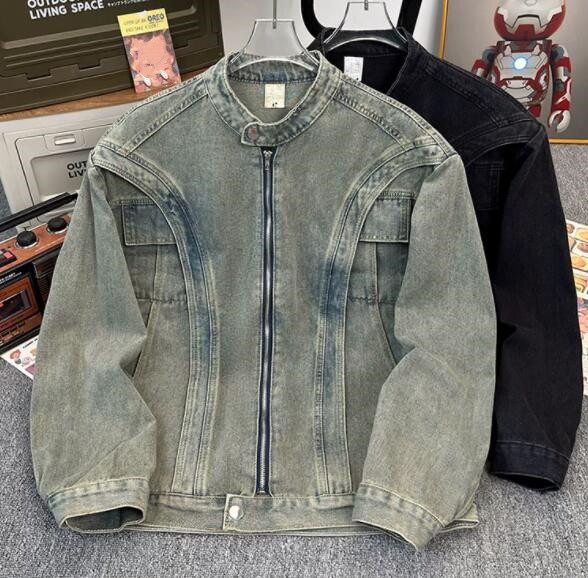 メンズ デニムジャケット ヴィンテージ風 ライダース ジャケット