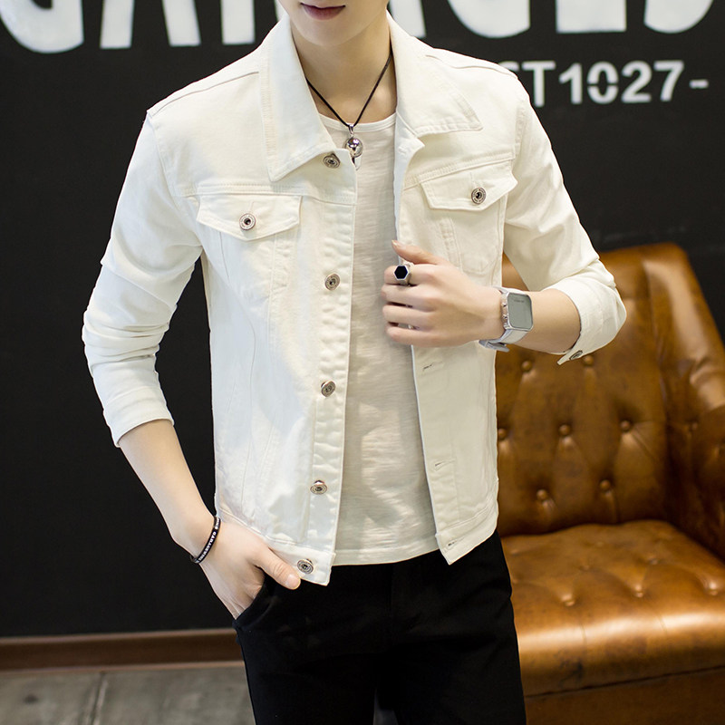 デニムジャケット スリムフィット胸ポケット付きデニムジャケット